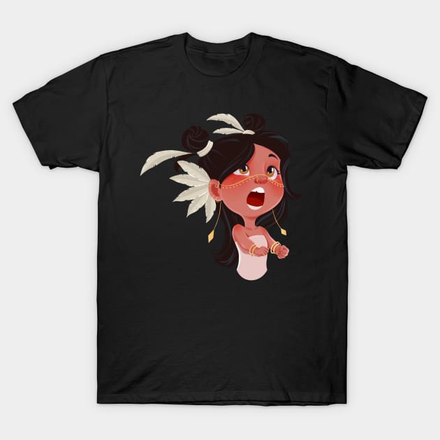 Little Girl In Power T-Shirt by Hameo Art